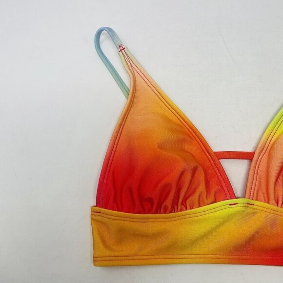 Salt & Cove Juniors Size XS Colorful Ombre Printed Front-Tab Bikini Top 1750 - Picture 4 of 9
